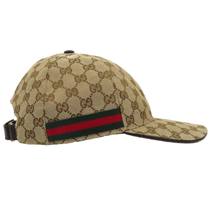 GUCCI 
Casquette de baseball en toile GG avec logo et rayures Web