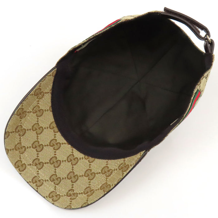 GUCCI 
Casquette de baseball en toile GG avec logo et rayures Web