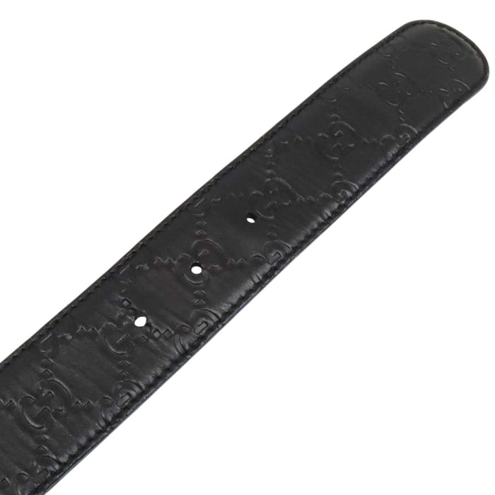 GUCCI 
GG バックル ロゴ 総柄 ライトゴールドメタル レザー 
グッチシマ インターロッキングG バックル ベルト