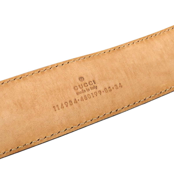 GUCCI 
GG ロゴ 総柄 シルバーカラーメタル レザー 
グッチシマ インターロッキングG バックル ベルト