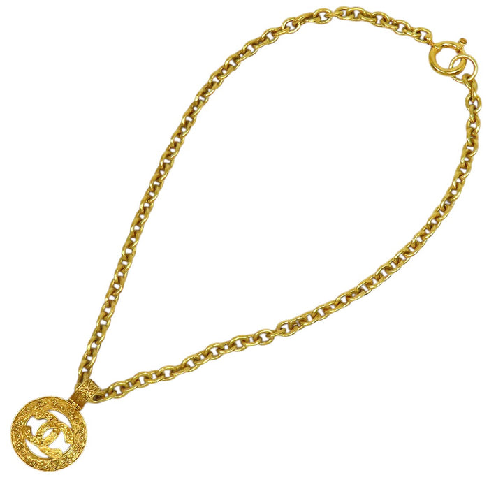 CHANEL 
94A COCO CC ロゴ ゴールドカラーメタル サークル 
ココマーク ヴィンテージ チェーン ネックレス