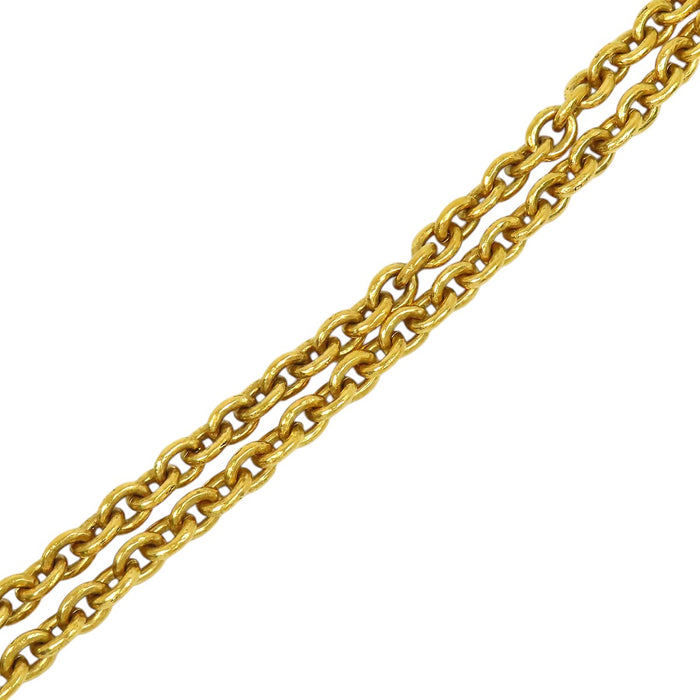 CHANEL 94A COCO CC Logo Gold-Tone Metal Circle Coco Mark Vintage Chain Necklace