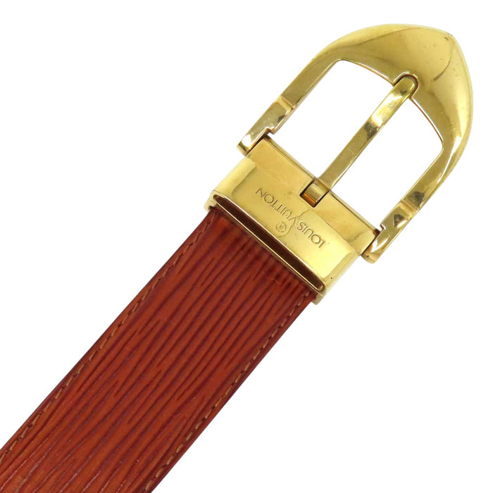LOUIS VUITTON 
LV ロゴ ゴールドカラーメタル 
エピ サンチュール ベルト