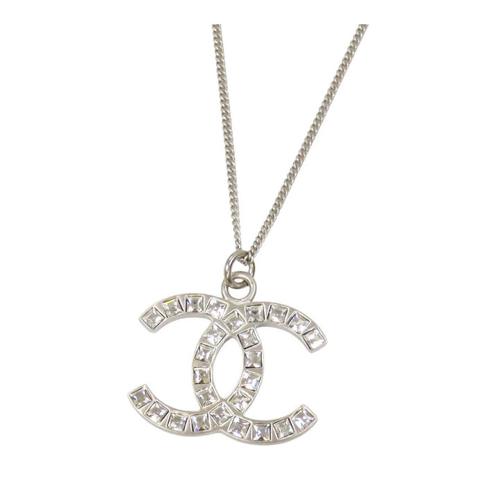 CHANEL 
B13C COCO CC ロゴ シルバーカラーメタル 
ココマーク ラインストーン ネックレス