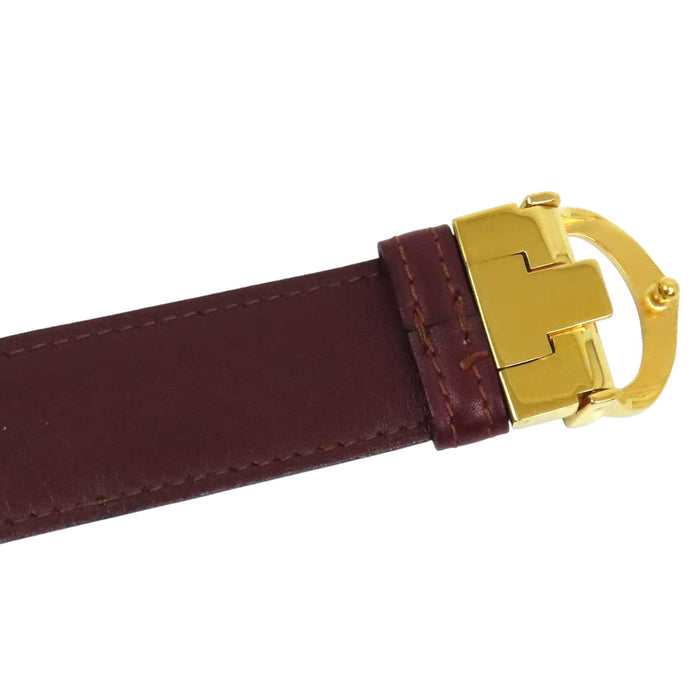 CARTIER 
ロゴ レザー ゴールドカラー金具 
マストライン Cバックル ベルト