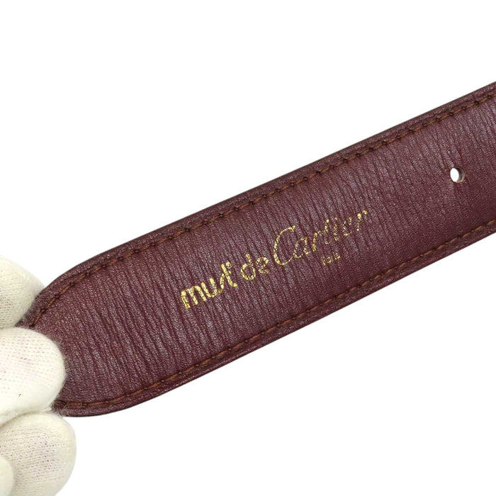 CARTIER 
ロゴ レザー ゴールドカラー金具 
マストライン Cバックル ベルト