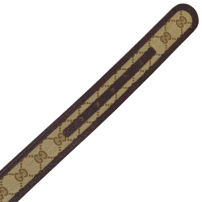 GUCCI 
レザートリム ロゴ 
GG キャンバス インターロッキングG バックル ベルト