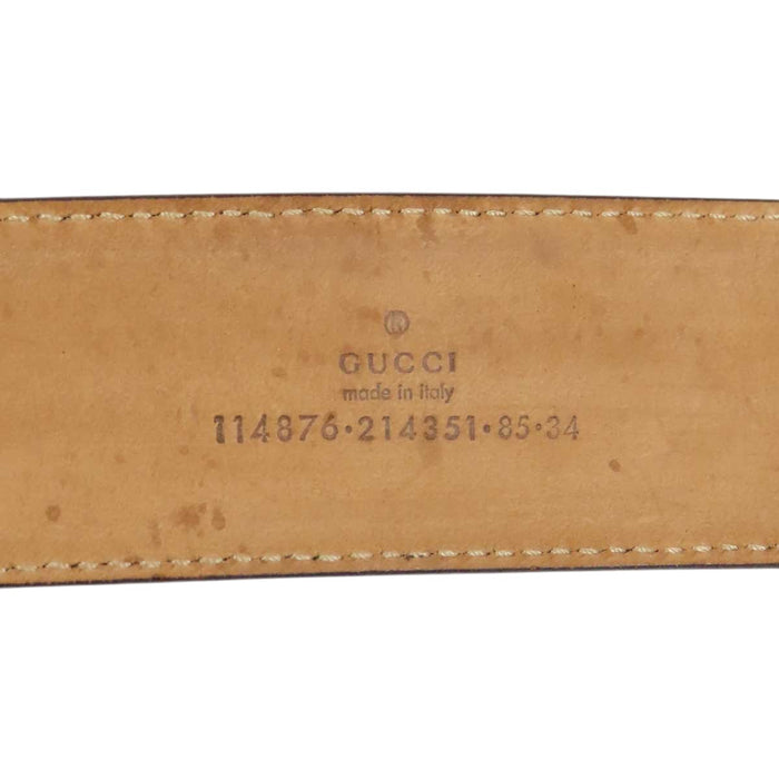 GUCCI 
レザートリム ロゴ 
GG キャンバス インターロッキングG バックル ベルト
