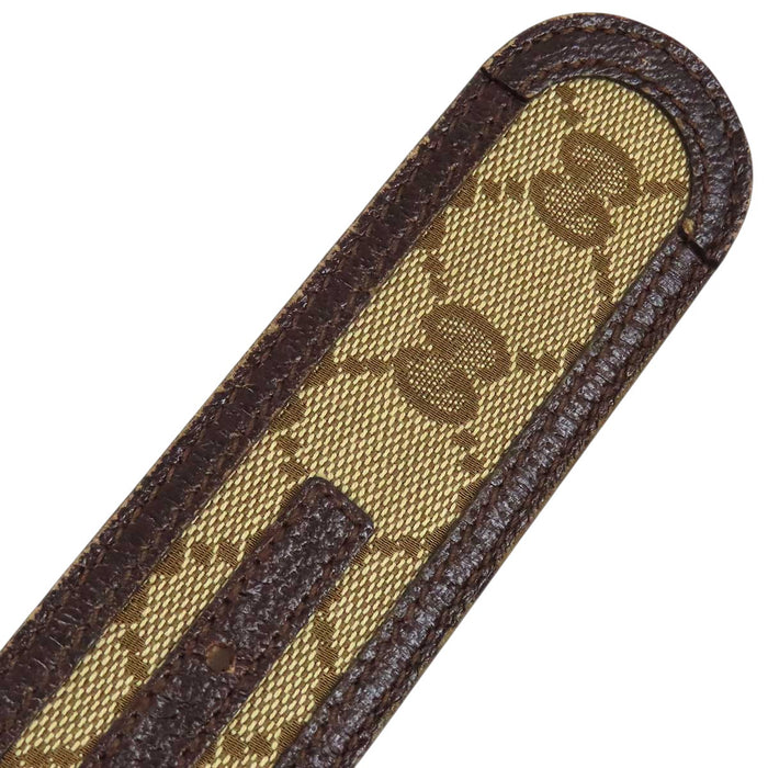 GUCCI 
レザートリム ロゴ 
GG キャンバス インターロッキングG バックル ベルト