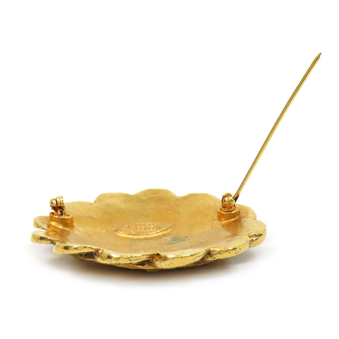 CHANEL 
COCO CC ロゴ 1252 ゴールドカラーメタル 
ココマーク フラワー ヴィンテージ ブローチ