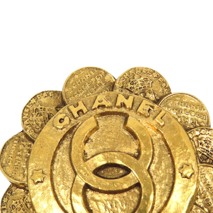 CHANEL 
COCO CC ロゴ 1252 ゴールドカラーメタル 
ココマーク フラワー ヴィンテージ ブローチ