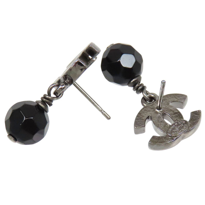 CHANEL 
A14V COCO CC Logo Stone Bead 
Coco Mark Drop Earrings