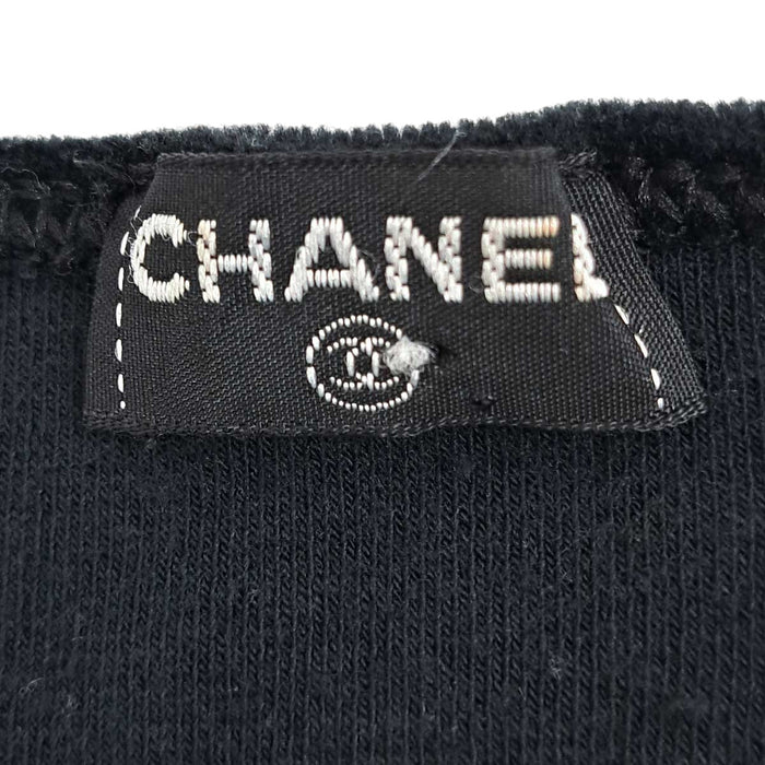 CHANEL 
総柄 ショートスリーブ 
ココマーク ベロア ワンピース
