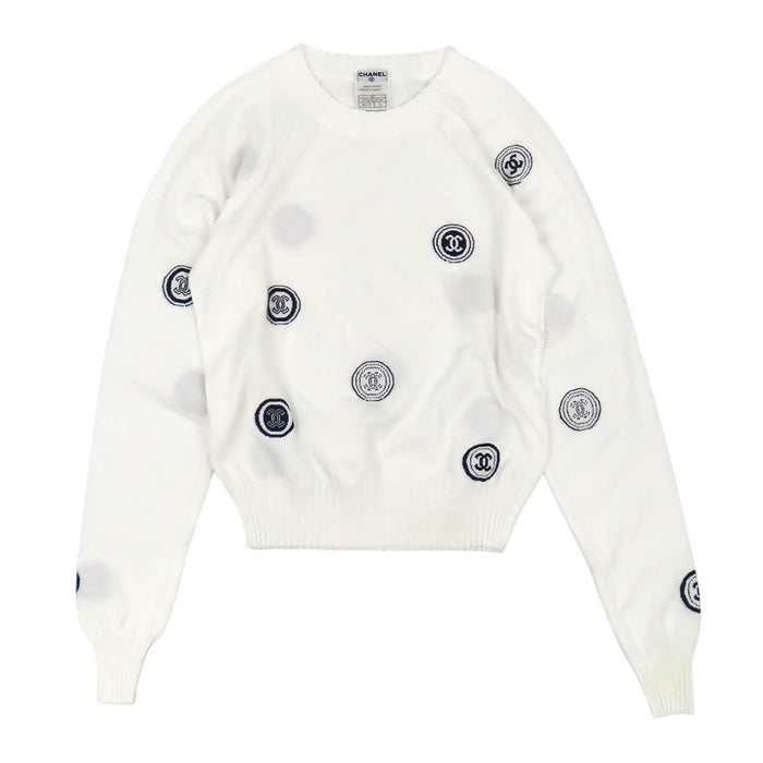 CHANEL 
01P COCO CC Logo Manches longues 
Logo Coco Tricot coton
