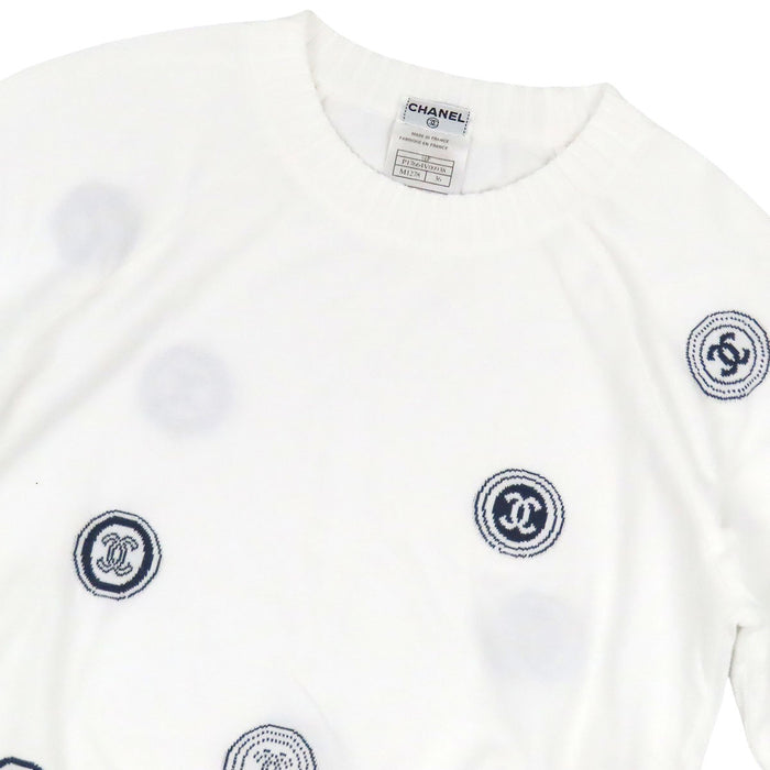 CHANEL 
01P COCO CC Logo Manches longues 
Logo Coco Tricot coton