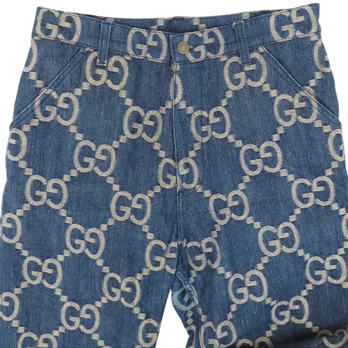 GUCCI 
総柄 コットン 
GG ジャンボ デニムパンツ