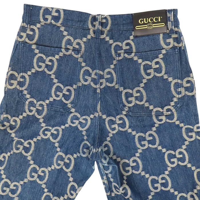 GUCCI 
総柄 コットン 
GG ジャンボ デニムパンツ