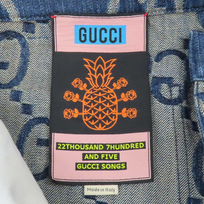 GUCCI 
総柄 コットン 
GG ジャンボ デニムパンツ