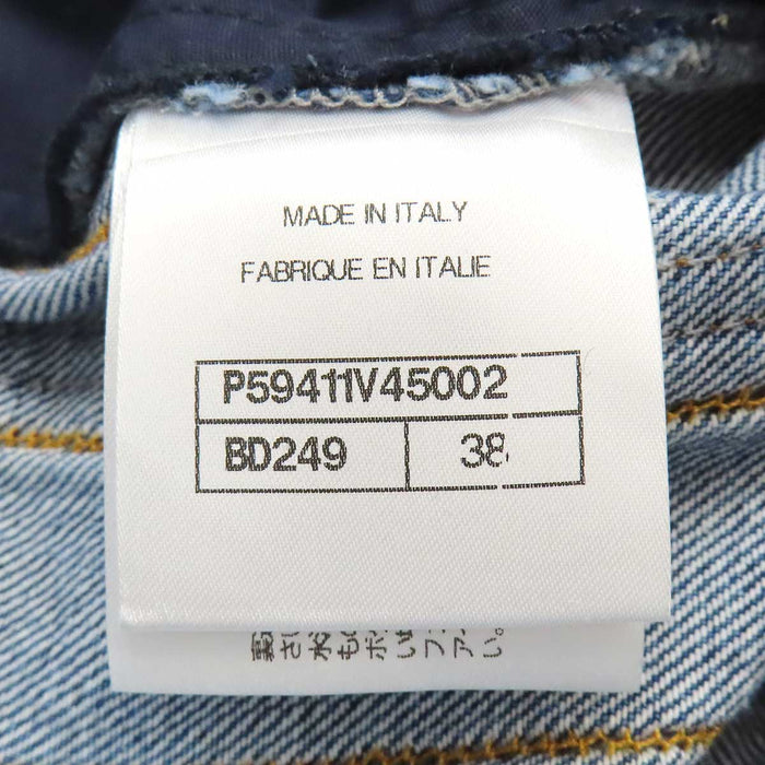 CHANEL 
COCO CC ロゴ 18A コットン ストライプ ワイド 
ココマーク デニム パンツ