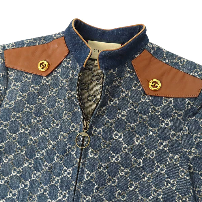 GUCCI 
ロゴ 総柄 ハーフジップ コットン レザー 
GG デニム ワンピース