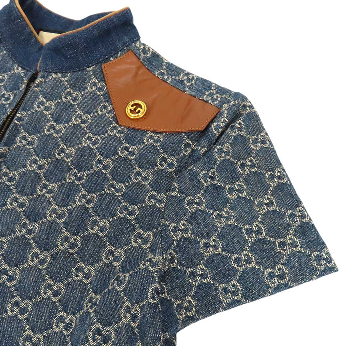 GUCCI 
ロゴ 総柄 ハーフジップ コットン レザー 
GG デニム ワンピース