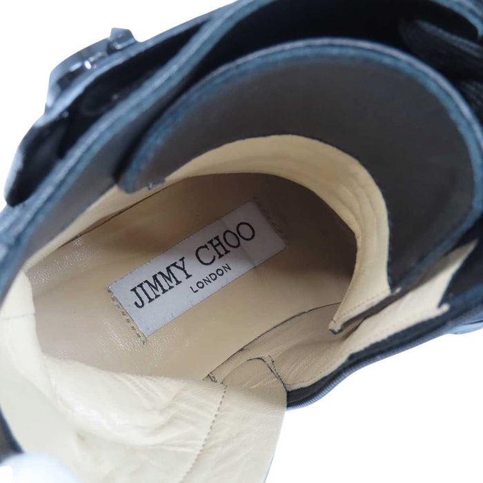 JIMMY CHOO 
レースアップ 
JCロゴ レザー レースアップ ブーツ