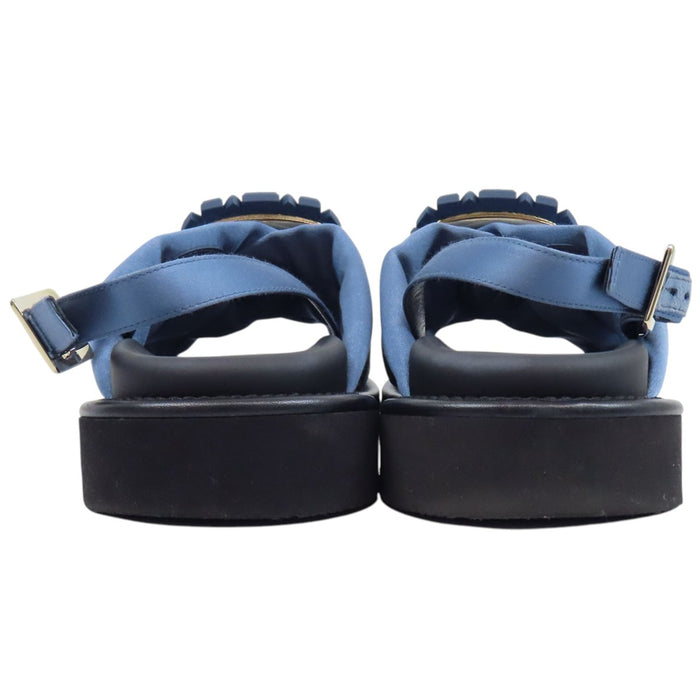 ROGER VIVIER 
ヴィヴ ストラス バックル ファブリック ストラップ 
ウィンター サンダル