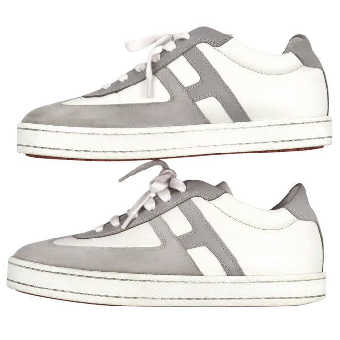 HERMES 
H アッシュ レザー スウェード 
ブーメラン スニーカー