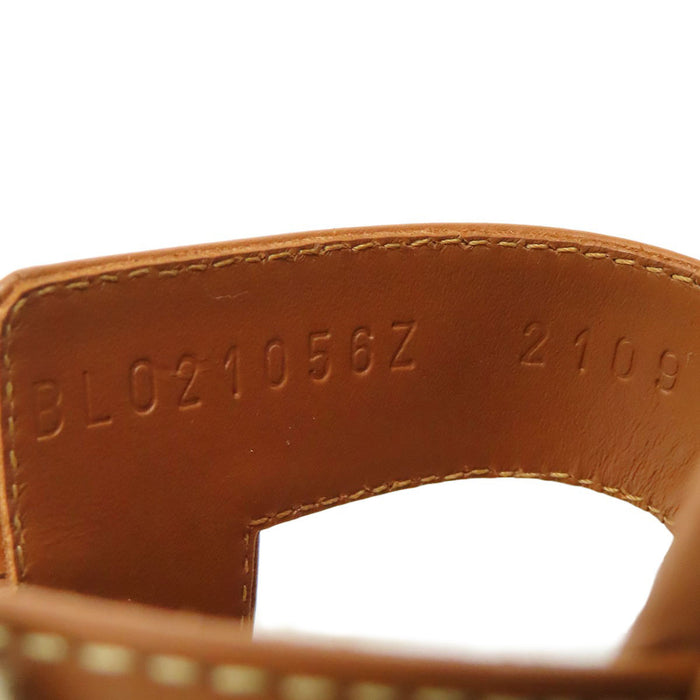 HERMES 
H アッシュ ロゴ 
オラン レザー フラット サンダル