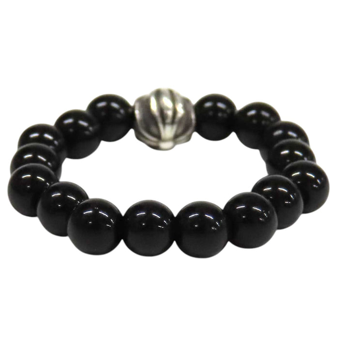 CHROME HEARTS 
4mm BEAD CH クロス シルバー 
4mm ビーズ リング ブラックトルマリン