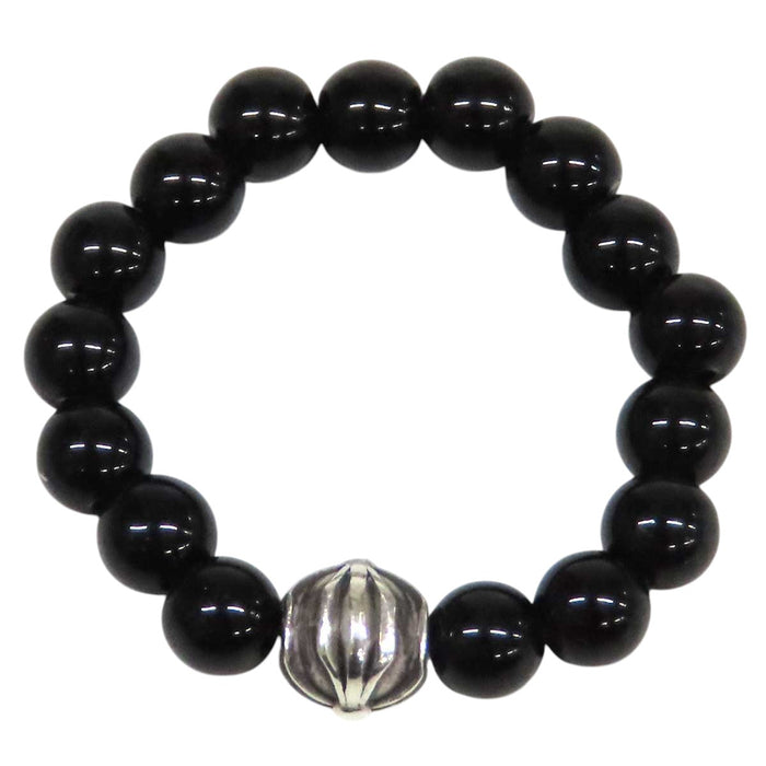 CHROME HEARTS 
4mm BEAD CH クロス シルバー 
4mm ビーズ リング ブラックトルマリン