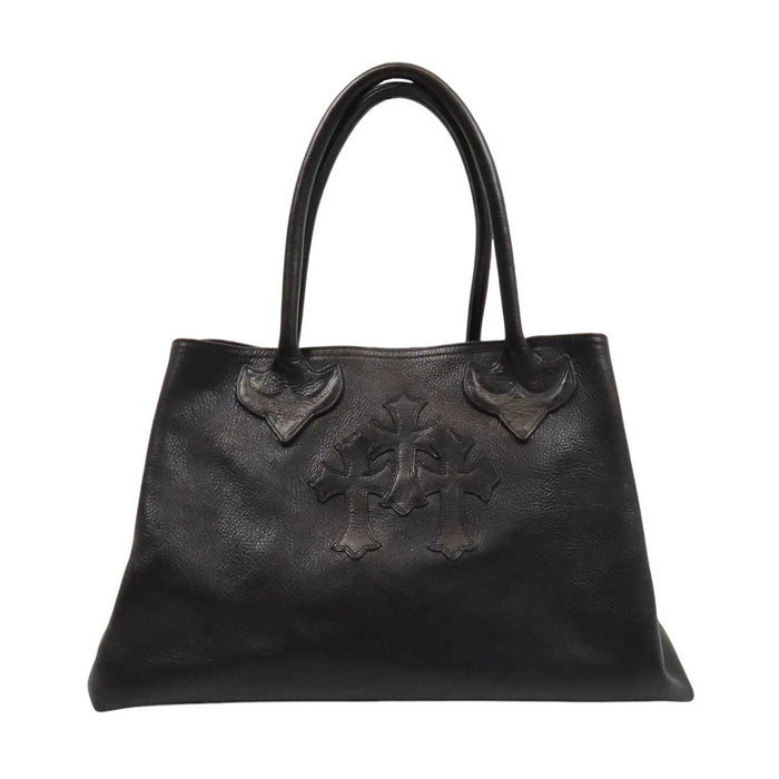 CHROME HEARTS 
CH ダガージップ レザーパッチ スクロールラベル ロゴ シルバー ダブルスナップ 
3セメタリークロス トートバッグ