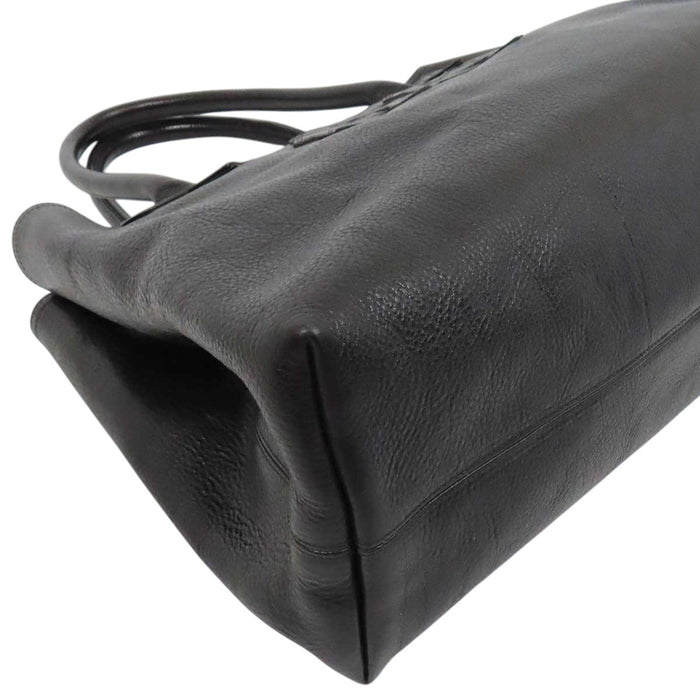 CHROME HEARTS 
CH dagger zip leather patch scroll label logo silver double snap 
3 cemetery cross tote bag