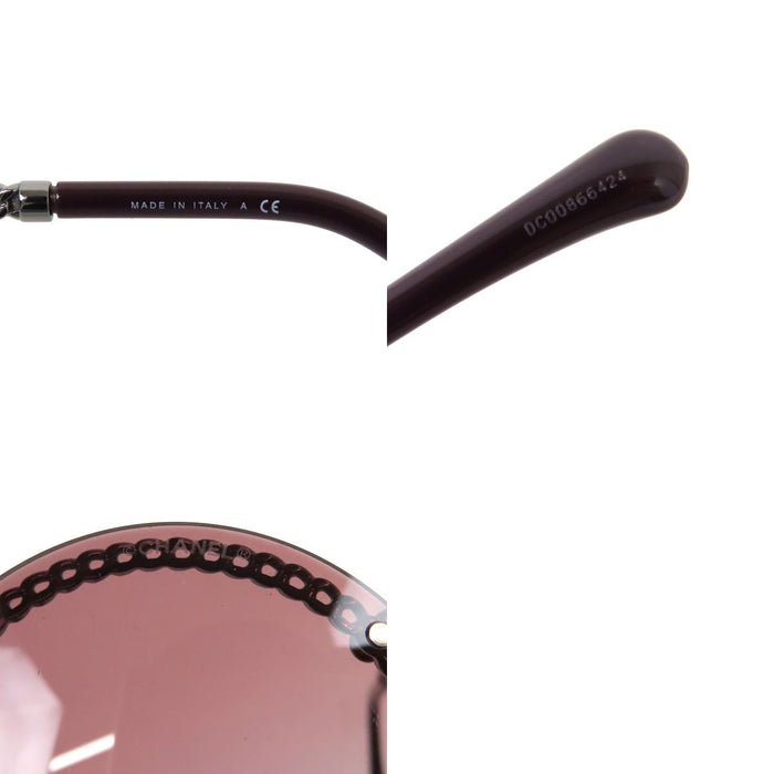 CHANEL 
COCO CC ロゴ アイウェア シルバーカラーメタル 
ココマーク チェーン デザイン ラウンド サングラス