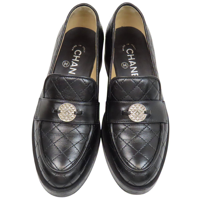 CHANEL 
COCO CC ロゴ レザー コイン 
ココマーク マトラッセ ローファー