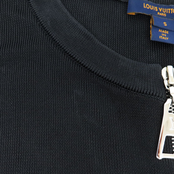 LOUIS VUITTON 
LV ロゴ サイドライン シルク 
カーディガン ウィズ モノグラム ジップアップ カーディガン