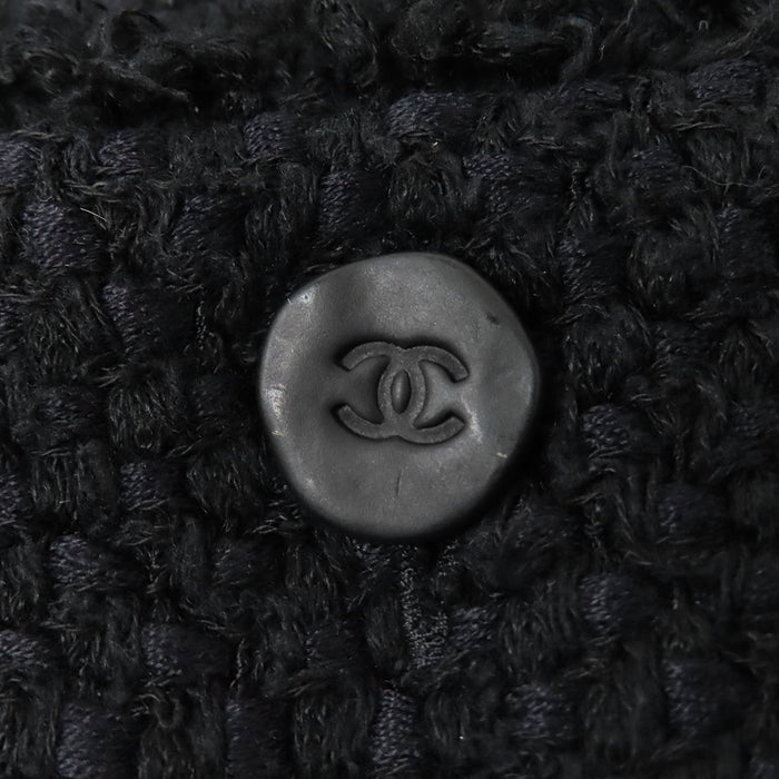 CHANEL 
COCO CC ココボタン ノーカラー フリンジ シルク混 06P 
ココマーク ツイード セットアップ