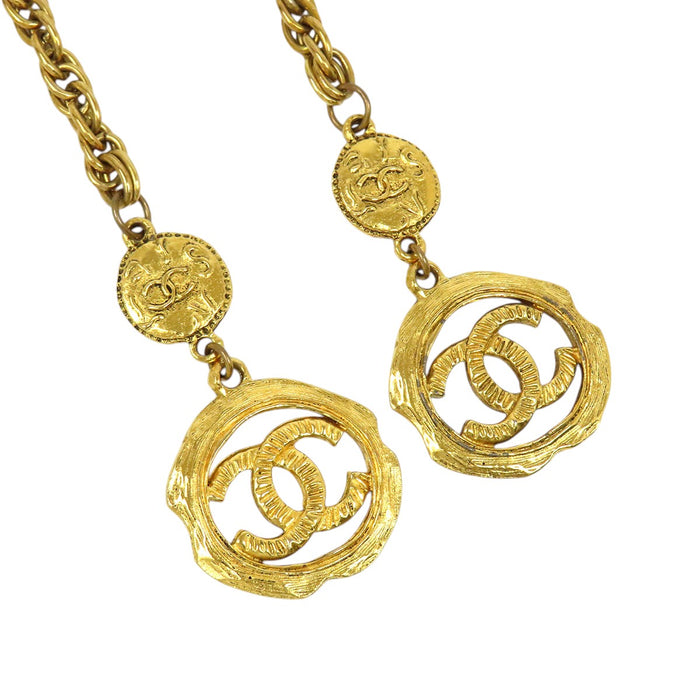 CHANEL 
COCO CC Logo Coin Medal Gold-tone 
Coco Mark Vintage Chain Necklace