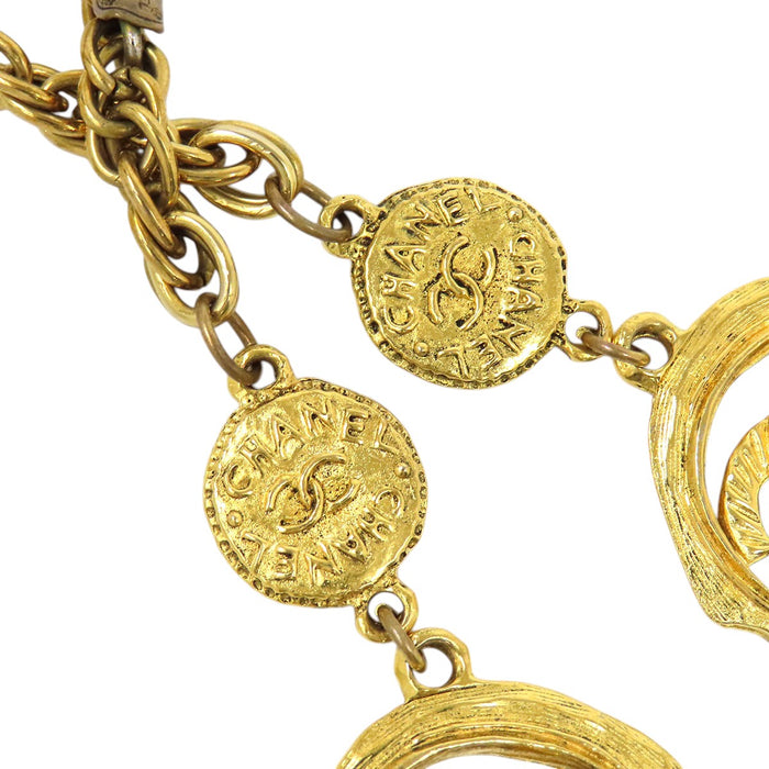 CHANEL 
COCO CC Logo Coin Medal Gold-tone 
Coco Mark Vintage Chain Necklace