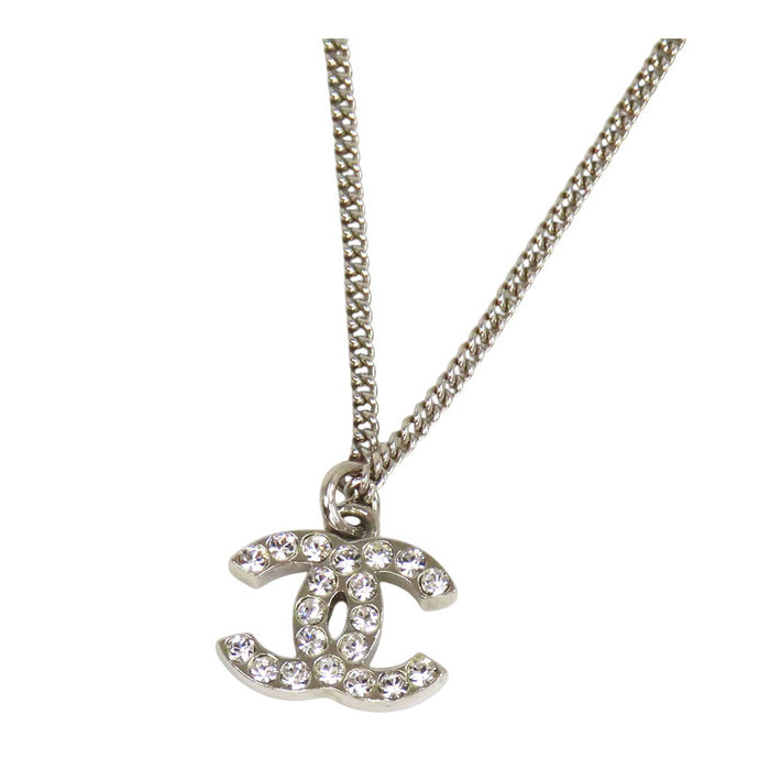 CHANEL 
COCO CC ロゴ シルバーカラーメタル F12V 
ココマーク ラインストーン ネックレス
