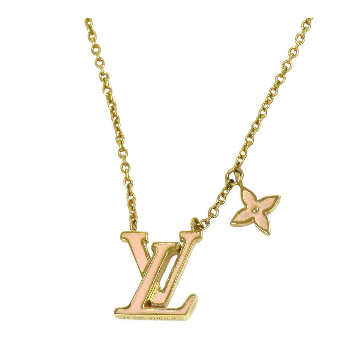 LOUIS VUITTON 
ゴールドカラーメタル 
ネックレス LV アイコニック エナメル