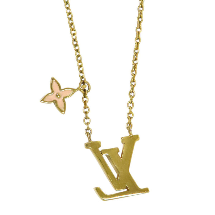 LOUIS VUITTON 
ゴールドカラーメタル 
ネックレス LV アイコニック エナメル