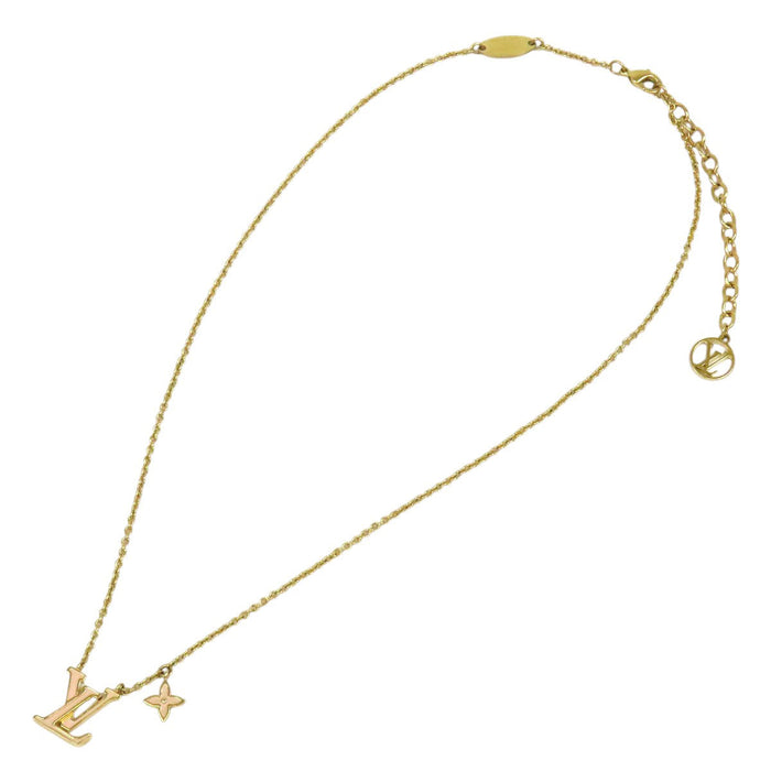 LOUIS VUITTON 
ゴールドカラーメタル 
ネックレス LV アイコニック エナメル