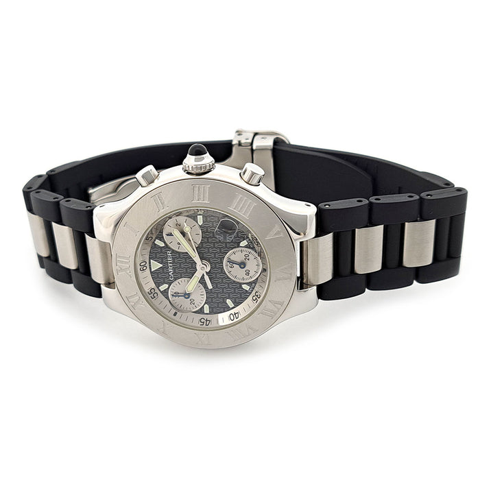 CARTIER 
21 クロノスカフ ウォッチ LM 
箱ギャラ付