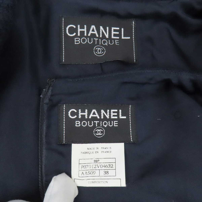 CHANEL 
96P COCO CC ココボタン クロップド丈 ウール 
ココマーク ツイード セットアップ