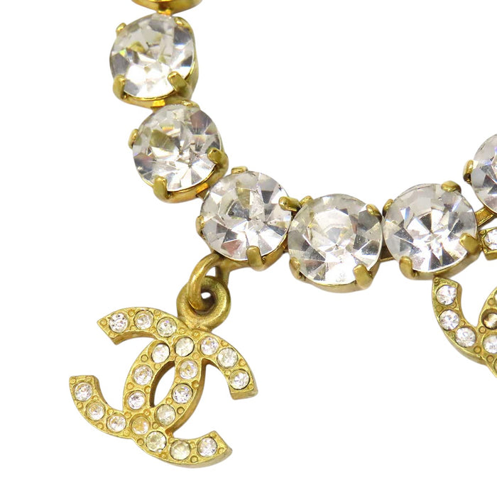 CHANEL 
COCO CC logo gold-tone metal 95P 
Coco Mark vintage rhinestone bracelet