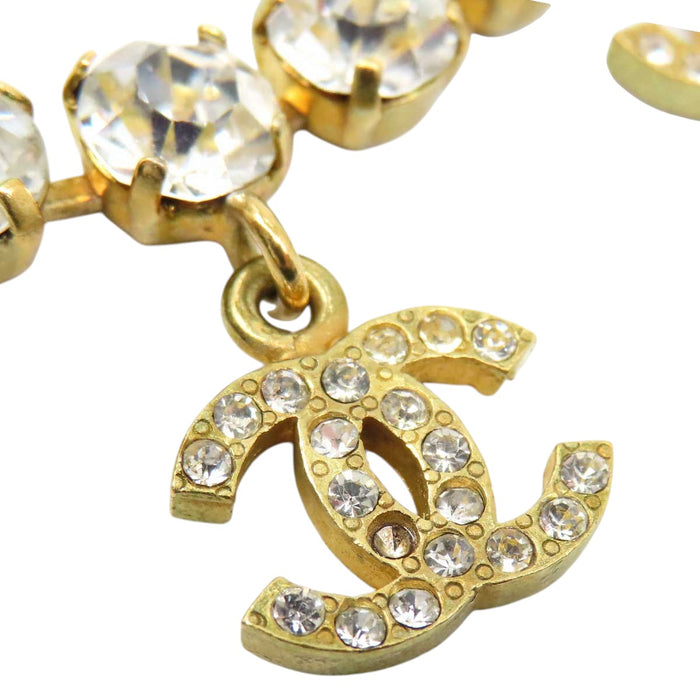 CHANEL 
COCO CC logo gold-tone metal 95P 
Coco Mark vintage rhinestone bracelet