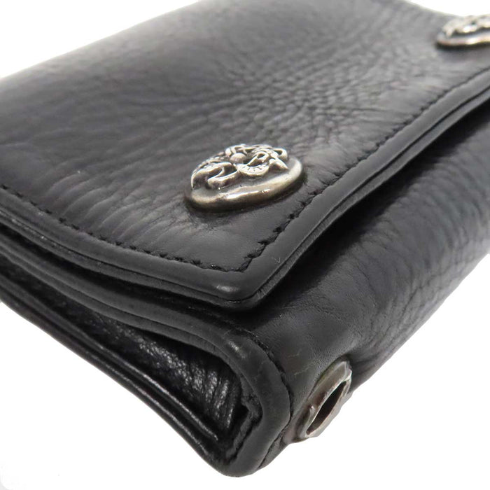 CHROME HEARTS 
CH 3FOLD Leather Trifold 
3-Fold Celtic Button Wallet