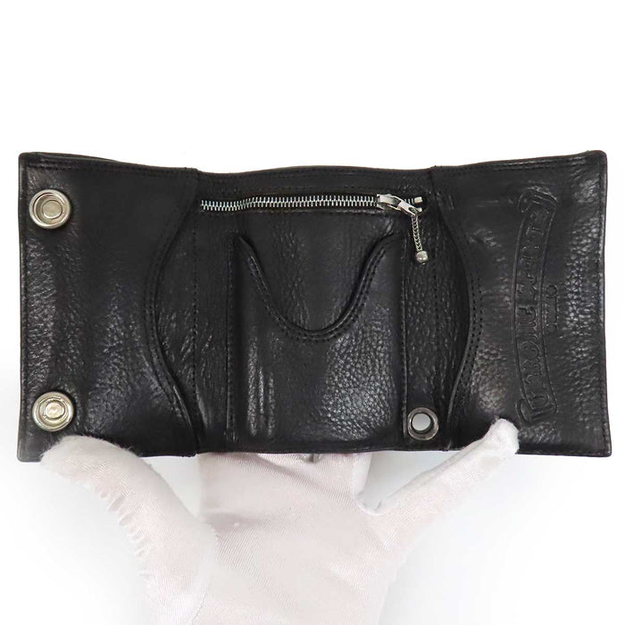CHROME HEARTS 
CH 3FOLD Leather Trifold 
3-Fold Celtic Button Wallet
