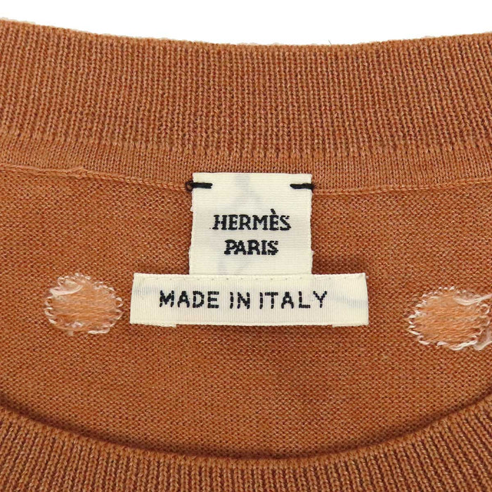 HERMES 
シルク 
クリッククラック カシミヤ ニット ワンピース